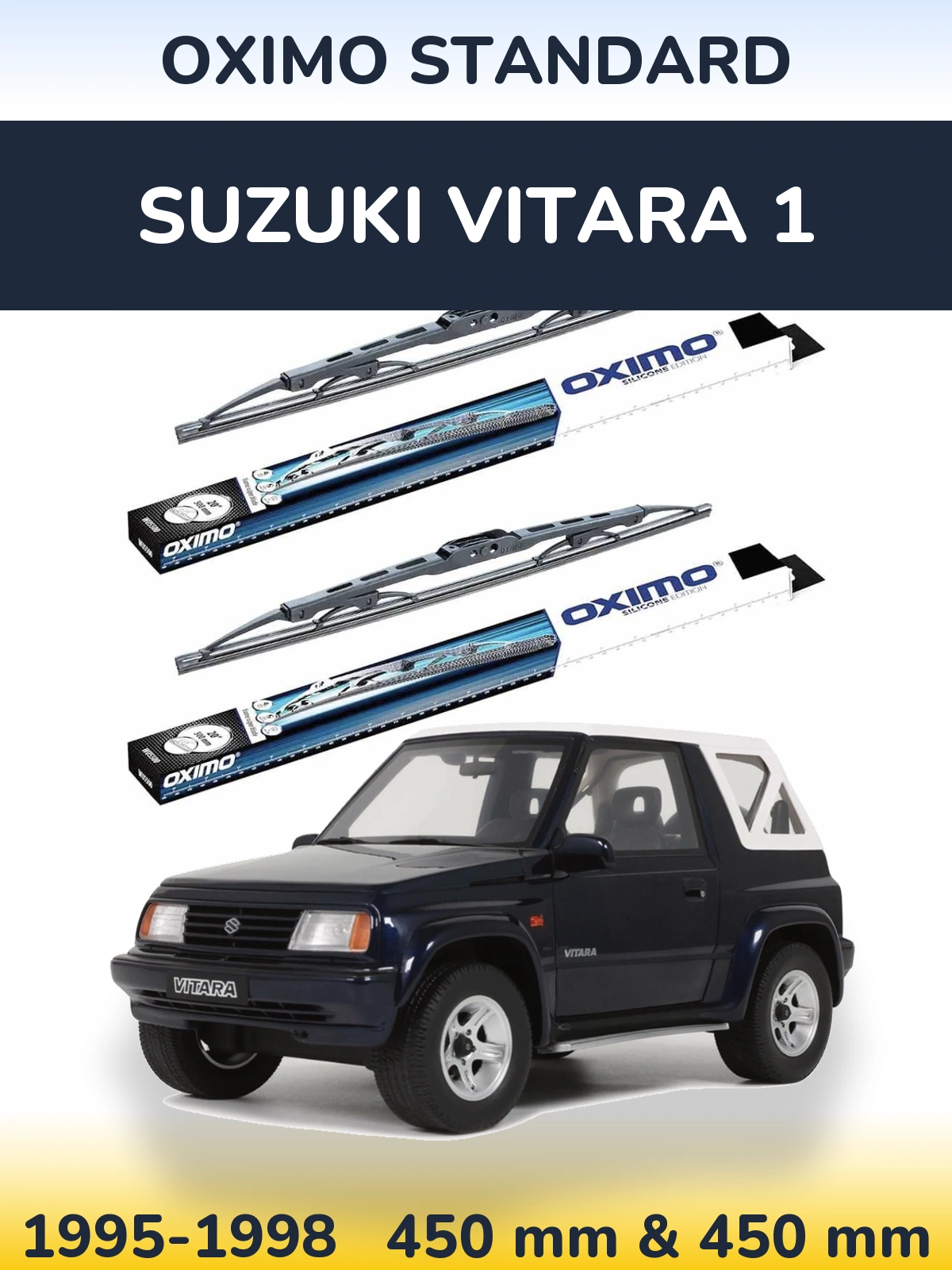 Front wiper blade set Oximo Standard 450 & 450 mm for Suzuki Vitara 1 1995-1998
