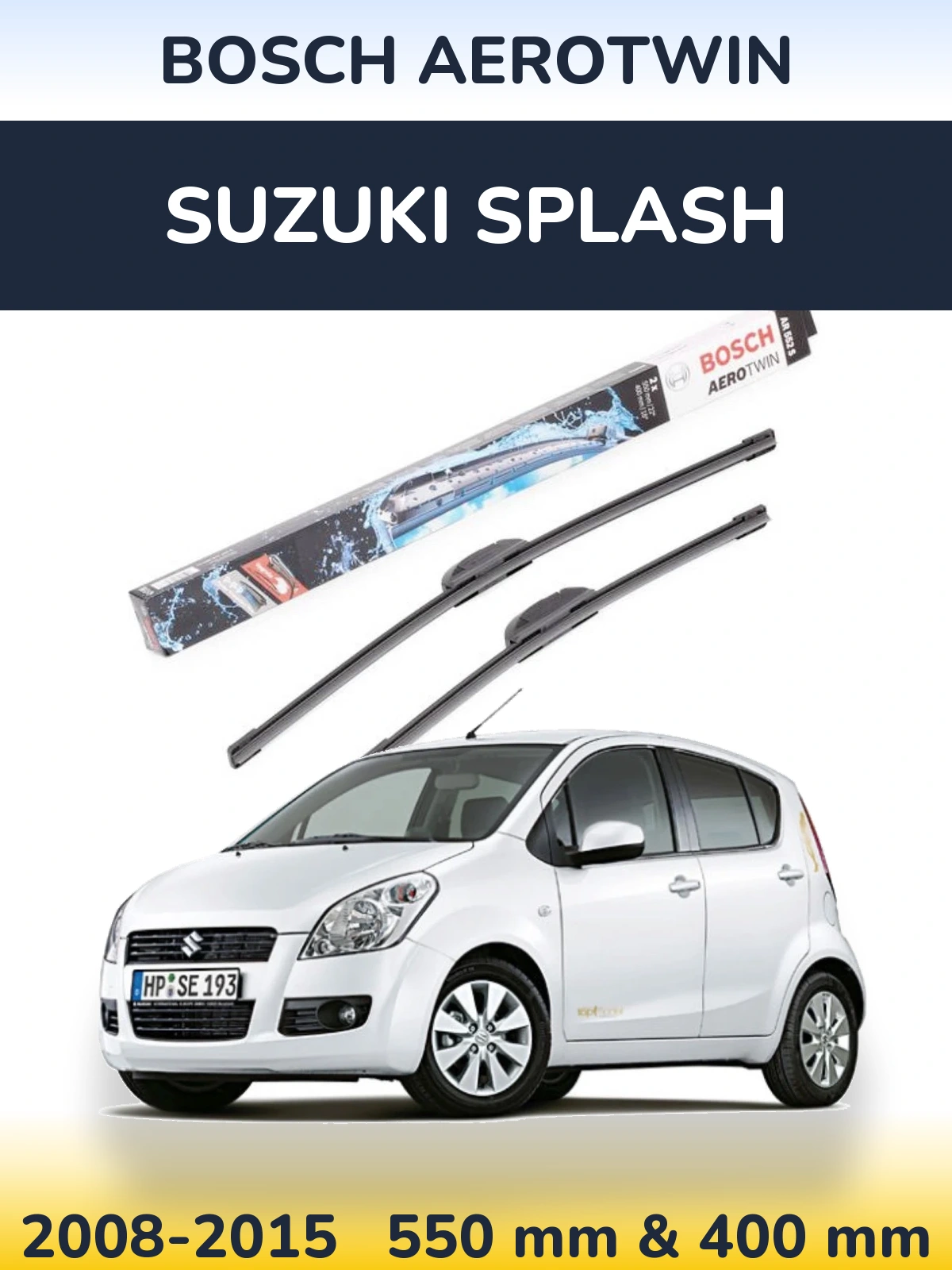 Комплект передніх щіток BOSCH AeroTwin 550 & 400 мм для Suzuki Splash 2008-2015