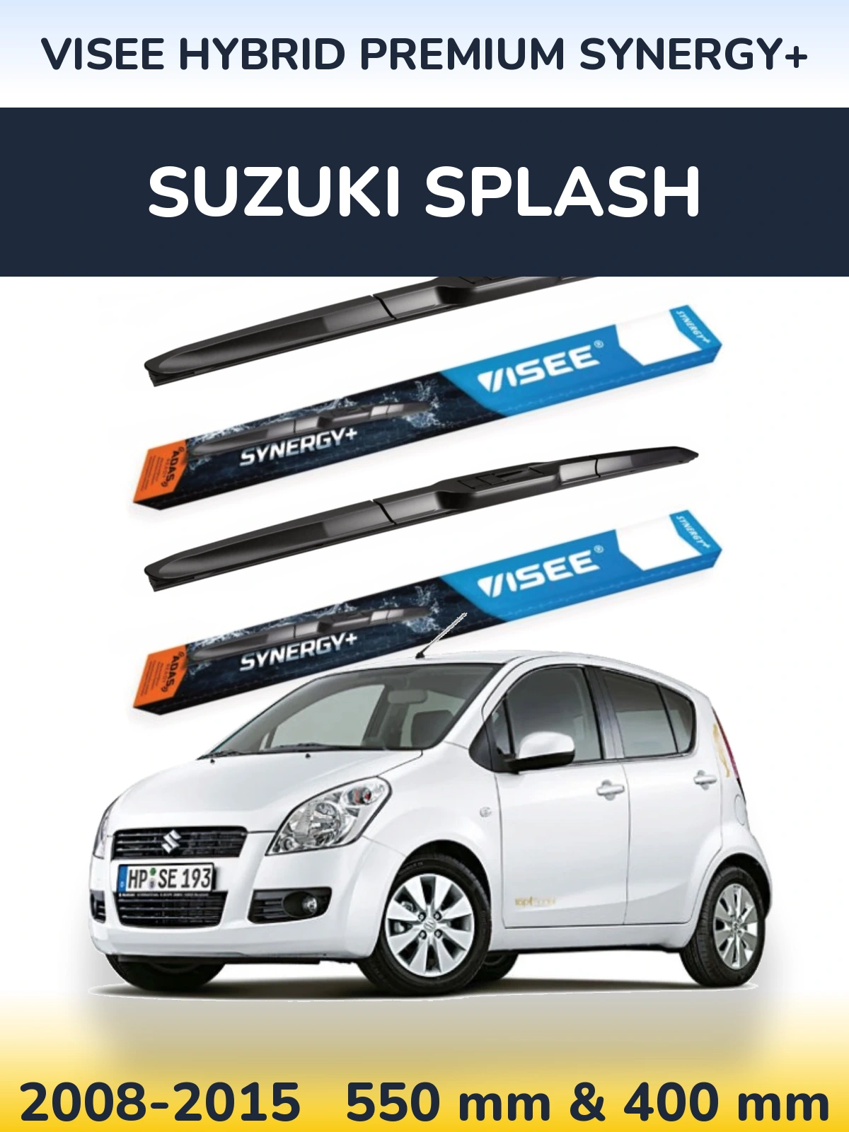 Комплект передних дворников VISEE HYBRID PREMIUM SYNERGY+ 550 & 400 мм для Suzuki Splash 2008-2015