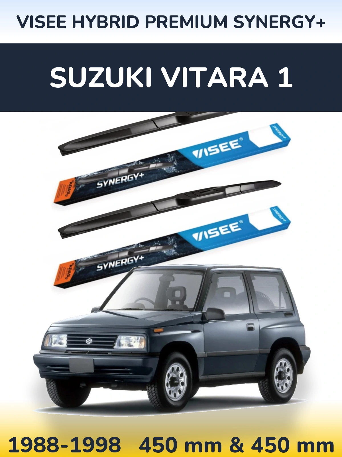 Комплект передних дворников VISEE HYBRID PREMIUM SYNERGY+ 450 & 450 мм для Suzuki Vitara 1 1988-1998