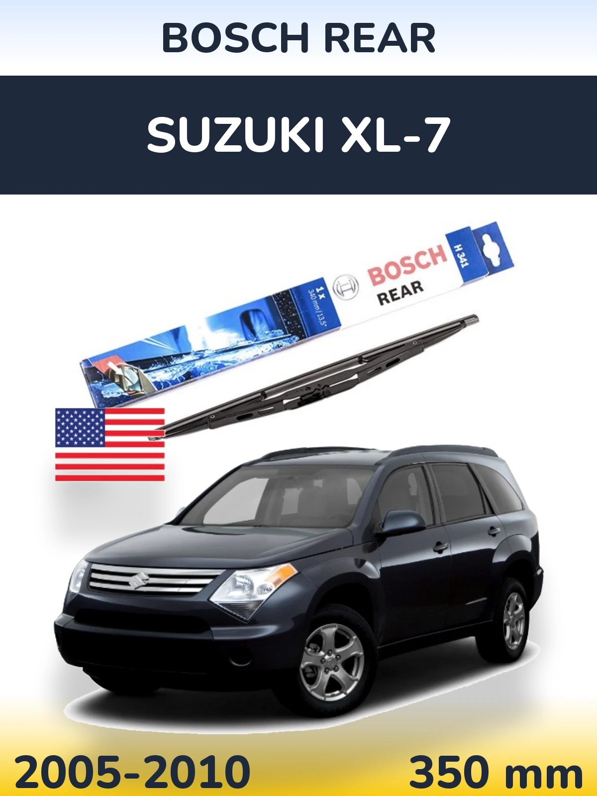 Rear wiper blade BOSCH Rear 340 mm for Suzuki XL-7 2005-2010