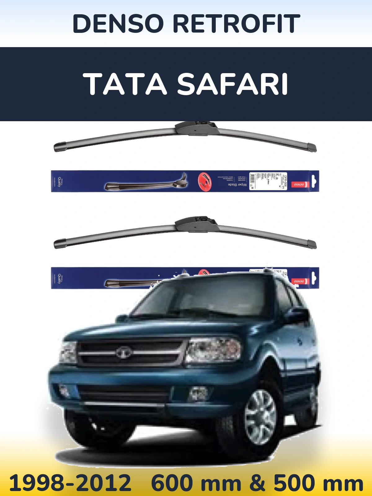 Комплект передних дворников Denso Retrofit 600 & 500 мм для Tata Safari 1998-2012