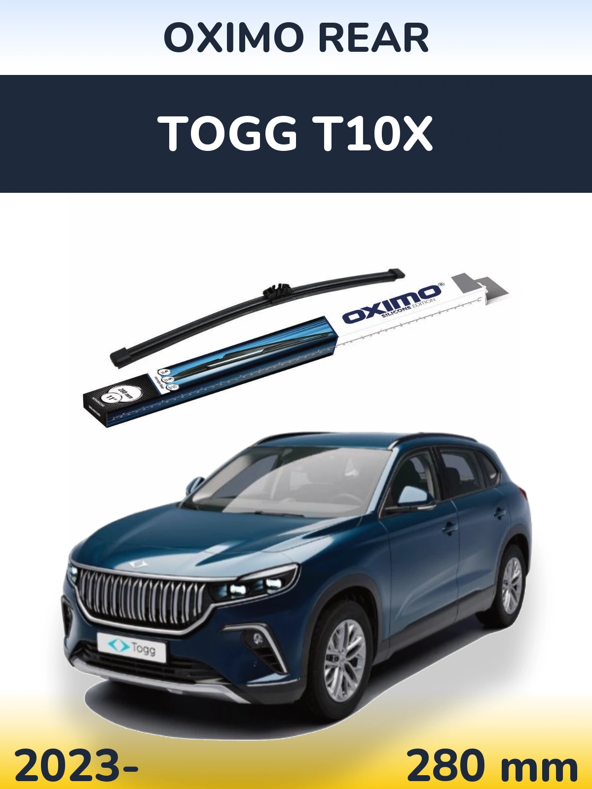 Задня щітка Oximo Rear 280 мм для TOGG T10X 2023-2026