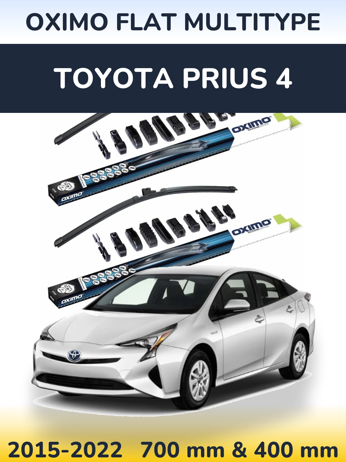 Front wiper blade set Oximo Flat MultiTipoe 700 & 400 mm for Toyota Prius 4 2015-2022