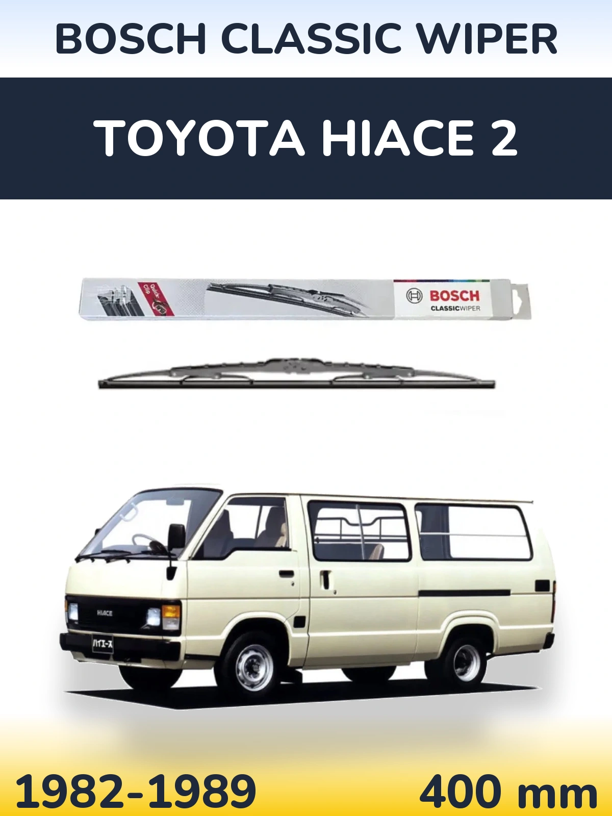 Rear wiper blade BOSCH Classic Wiper 400 mm for Toyota Hiace 2 1982-1989