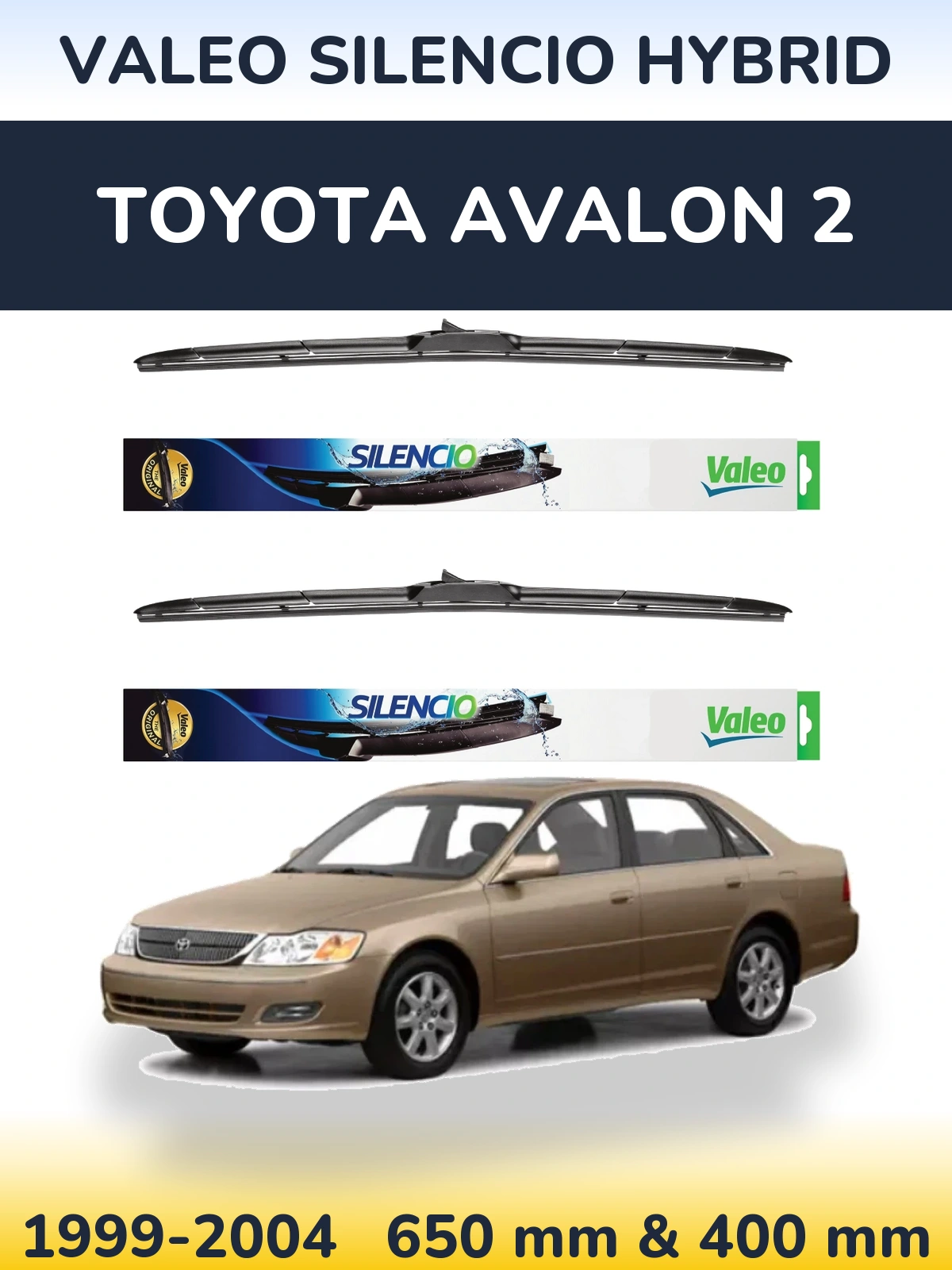 Комплект передних дворников Valeo Silencio Hybrid 650 & 400 мм для Toyota Avalon 2 1999-2004