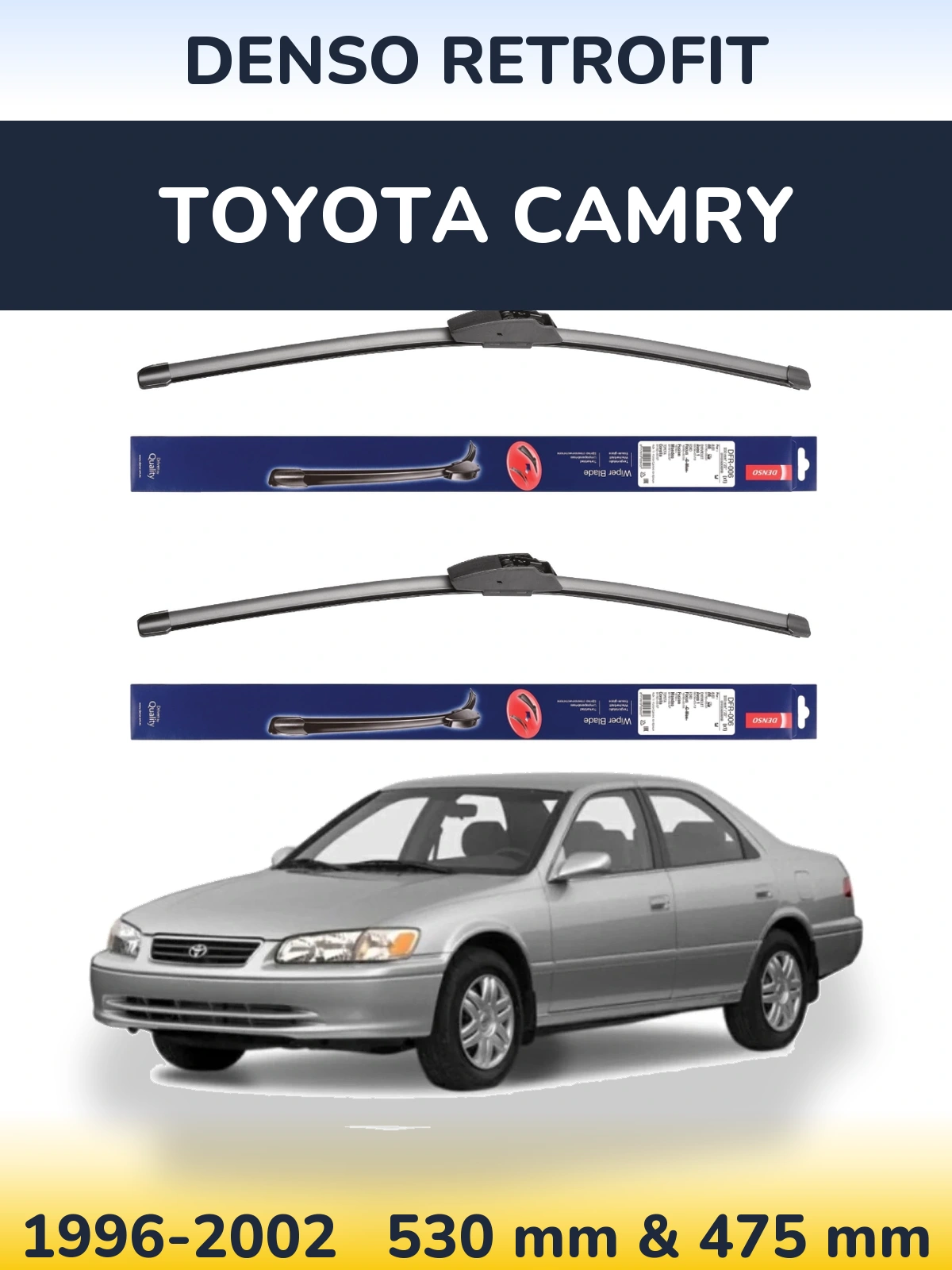 Комплект передніх щіток Denso Retrofit 530 & 475 мм для Toyota Camry 1996-2002