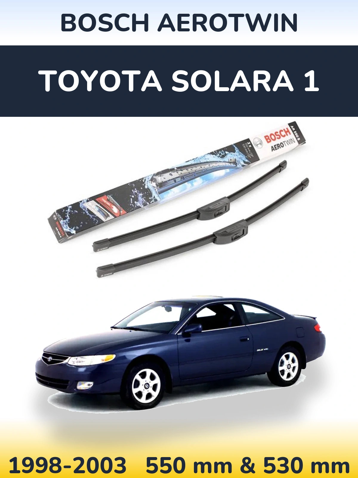 Комплект передніх щіток BOSCH AeroTwin 550 & 530 мм для Toyota Solara 1 1998-2003