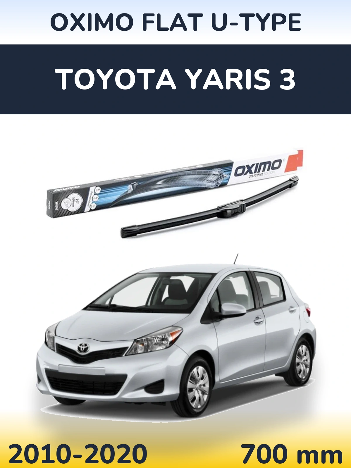 Front wiper blade Oximo Flat U-type 700 mm for Toyota Yaris 3 2010-2020