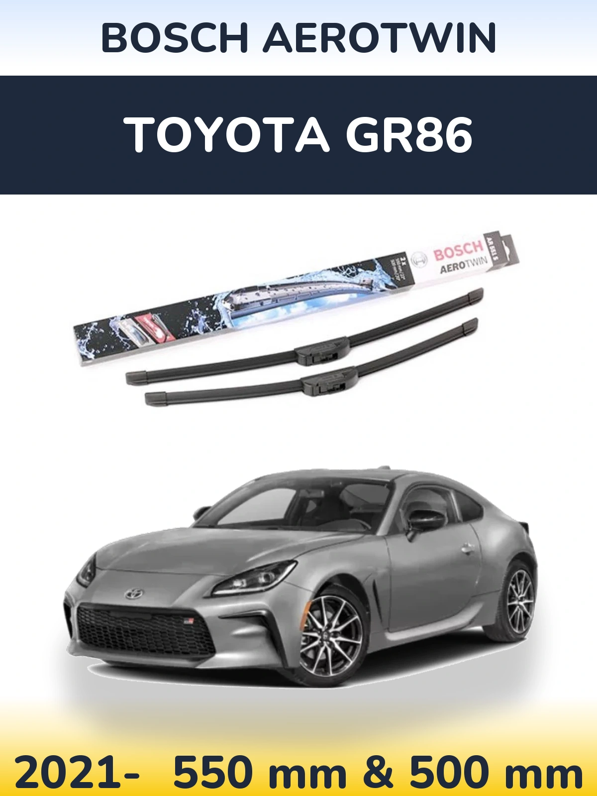 Комплект передних дворников BOSCH AeroTwin 550 & 500 мм для Toyota GR86 2021-2026
