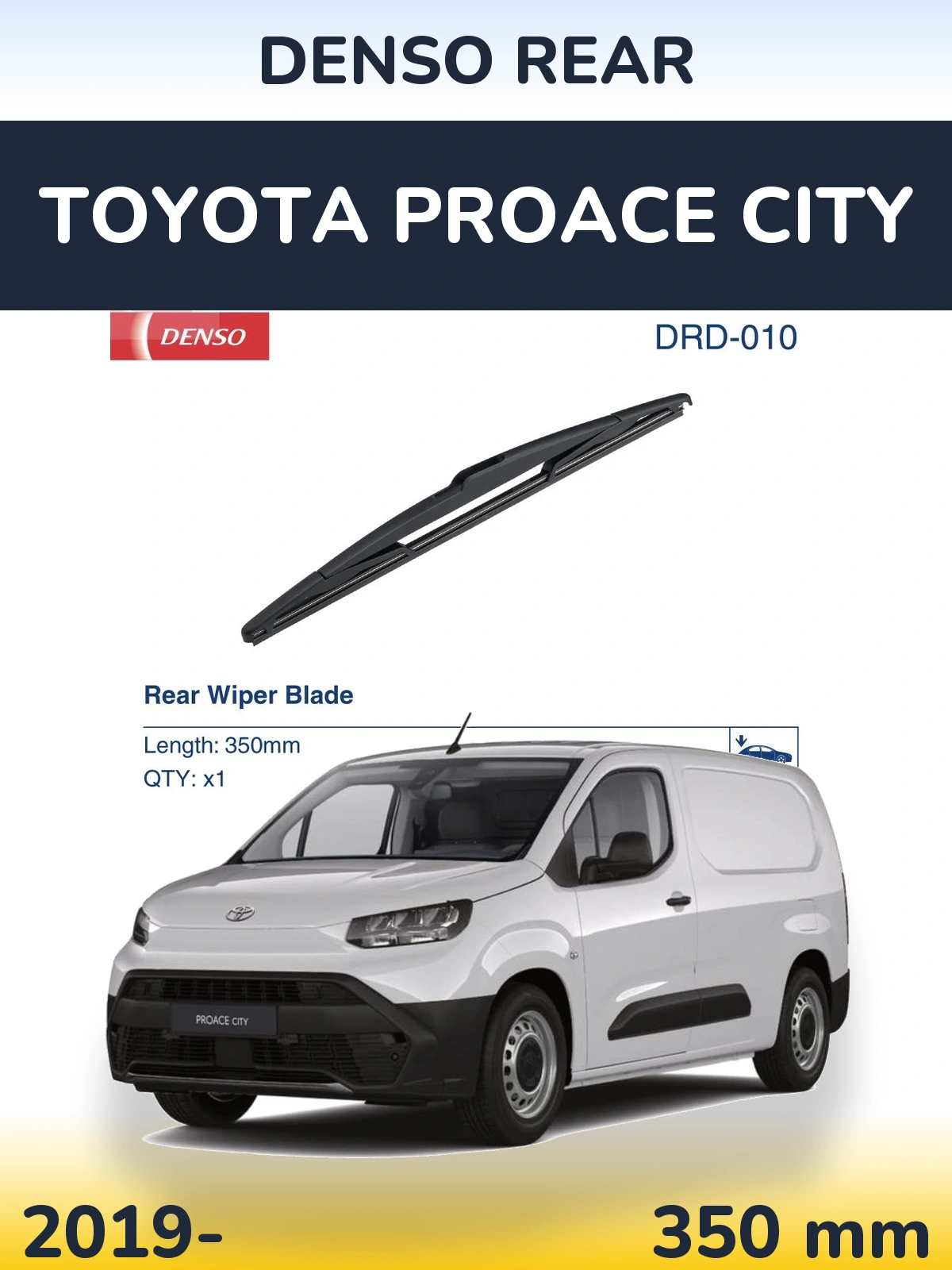 Rear wiper blade Denso Rear 350 mm for Toyota ProAce City 2019-2026