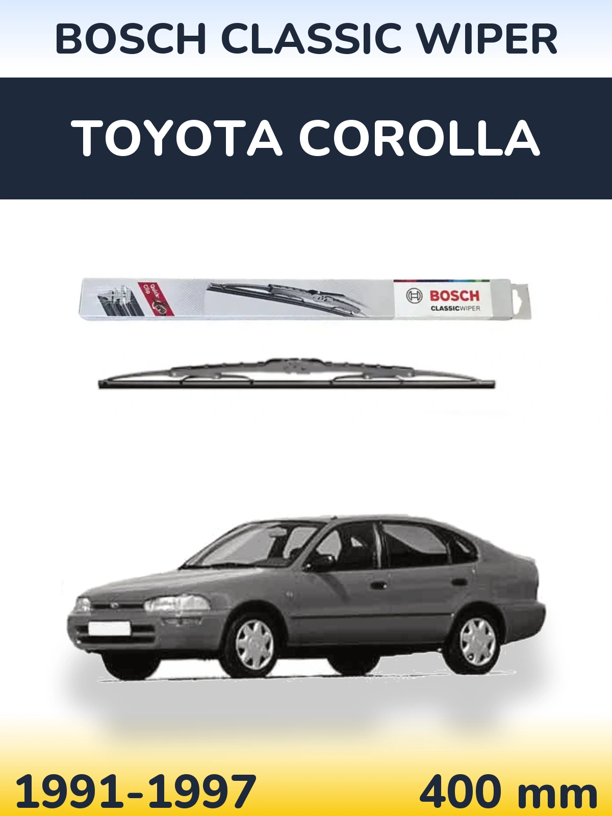 Rear wiper blade BOSCH Classic Wiper 400 mm for Toyota Corolla 1991-1997