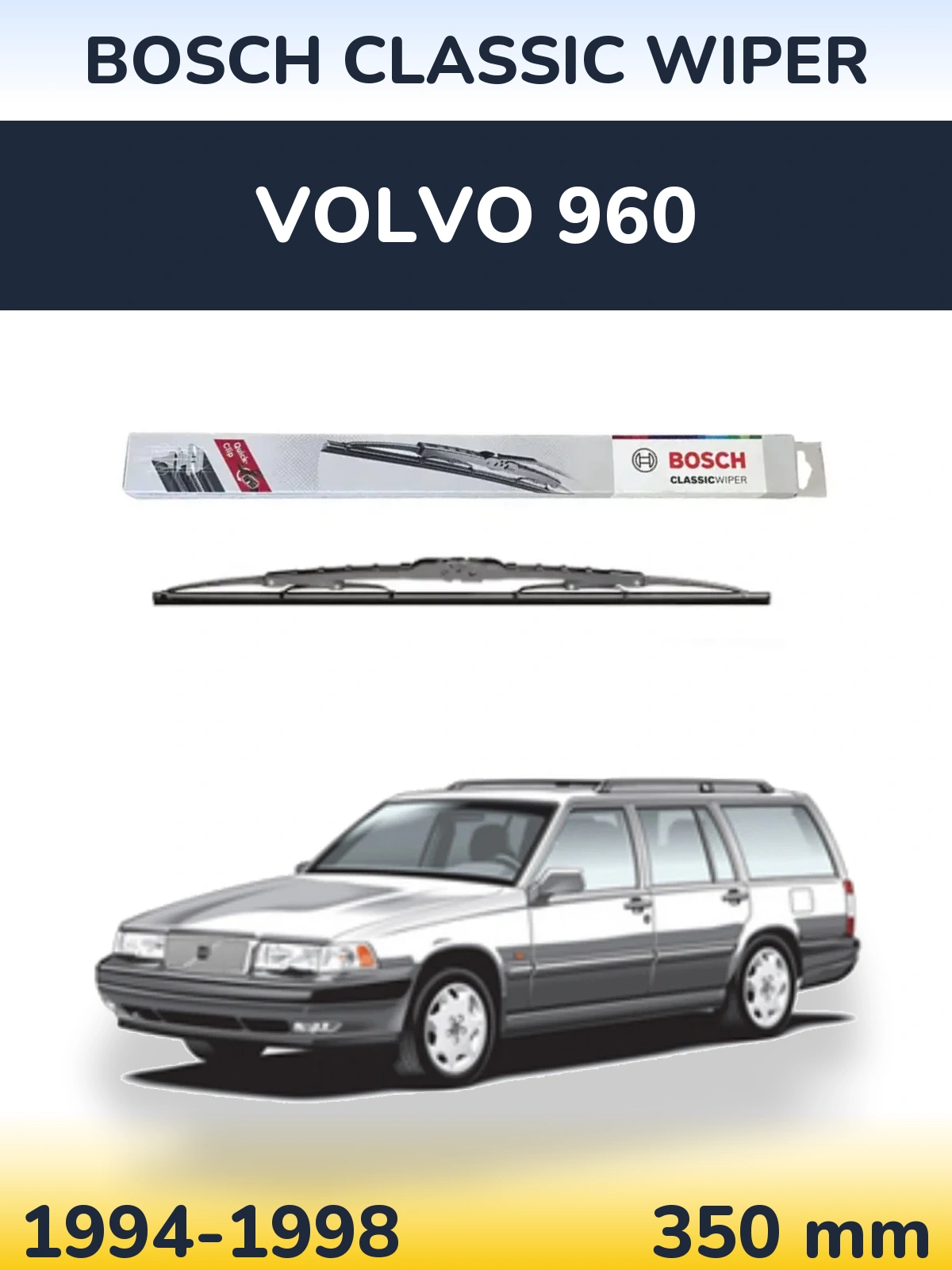 Задний дворник BOSCH Classic Wiper 340 мм для Volvo 960 1994-1998