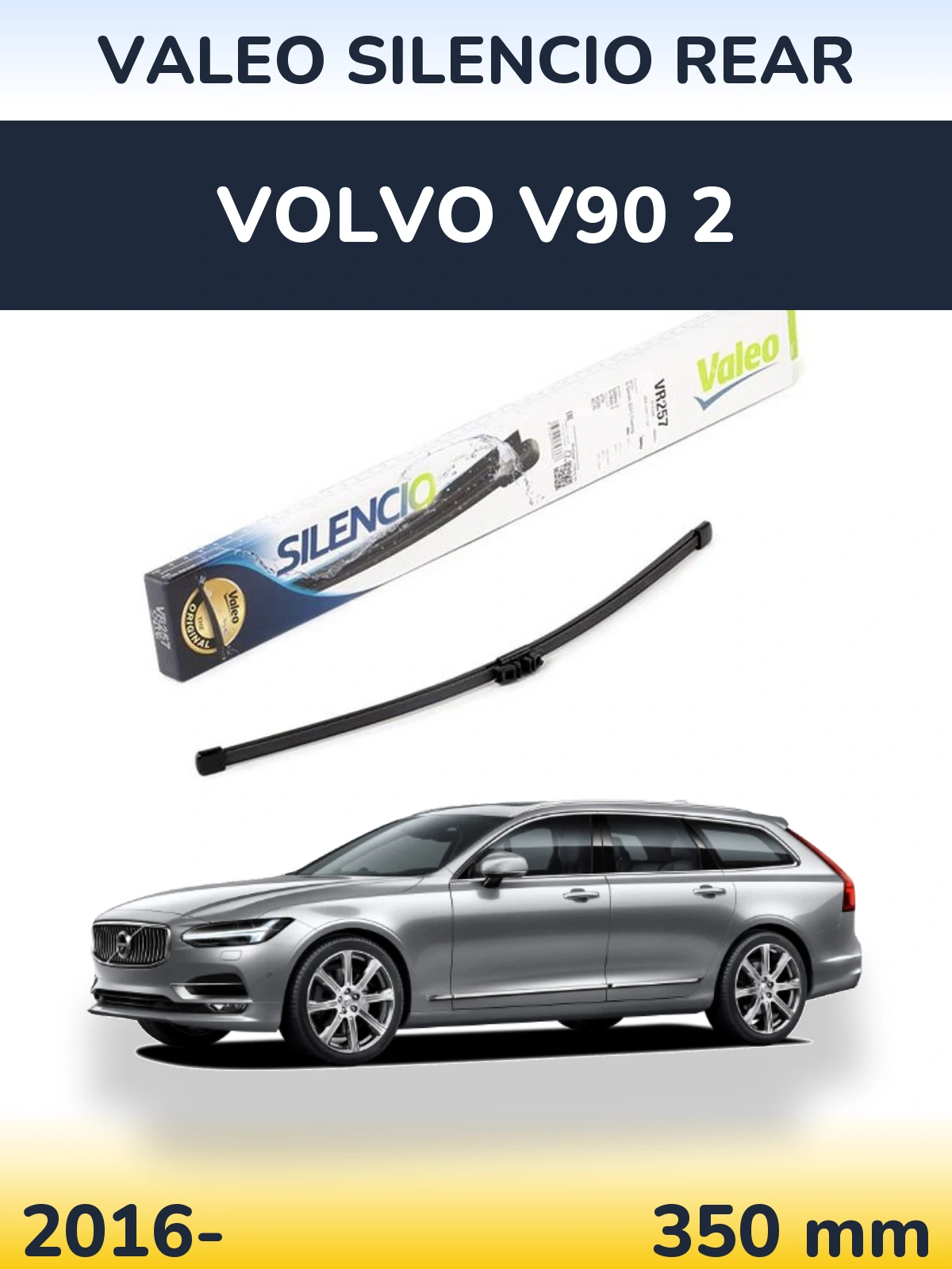 Rear wiper blade Valeo Silencio Rear 350 mm for Volvo V90 2 2016-2026
