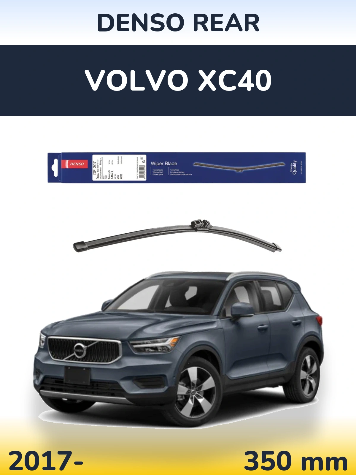 Rear wiper blade Denso Rear 350 mm for Volvo XC40 2017-2026