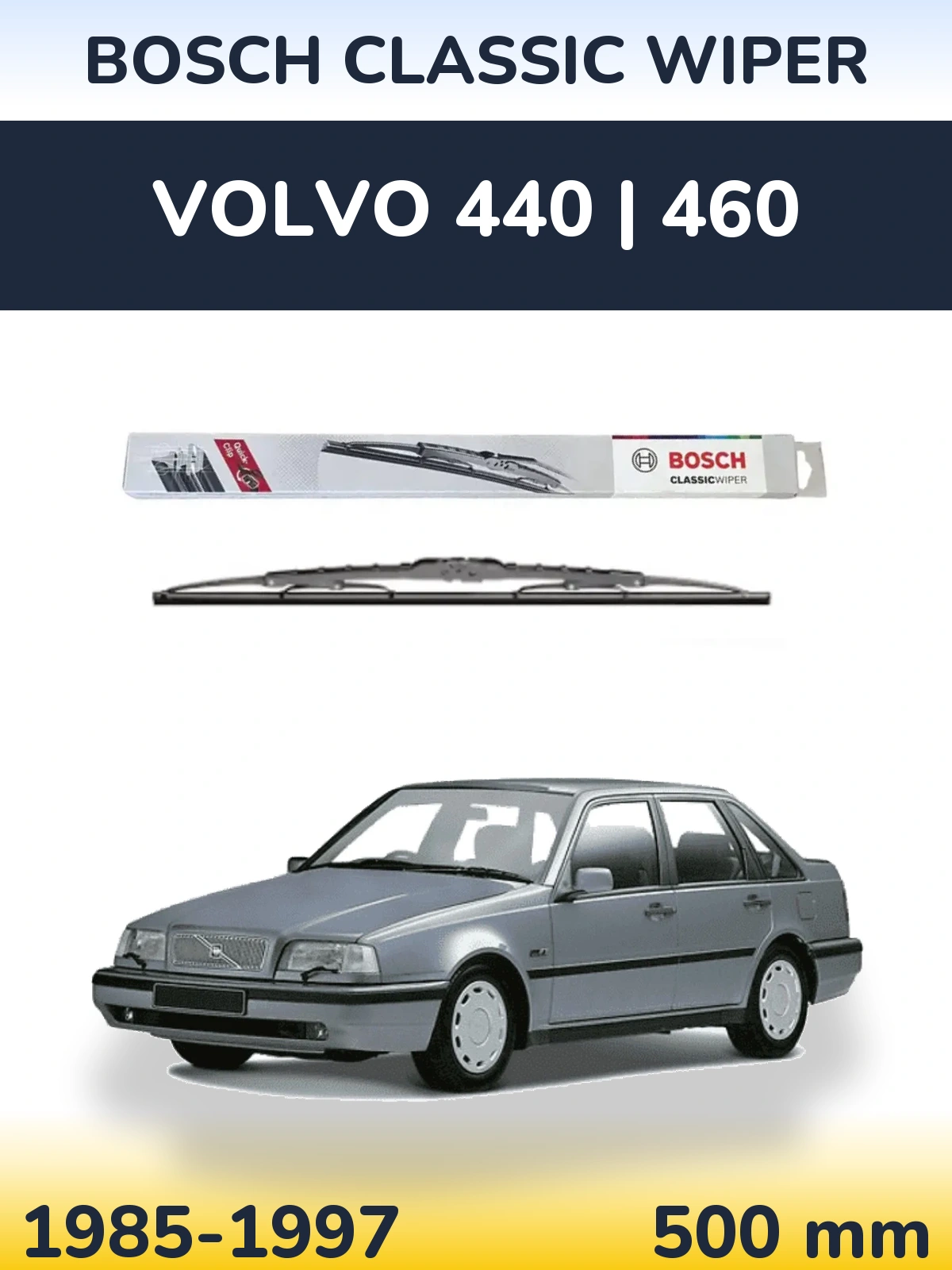Rear wiper blade BOSCH Classic Wiper 500 mm for Volvo 440 | 460 1985-1997
