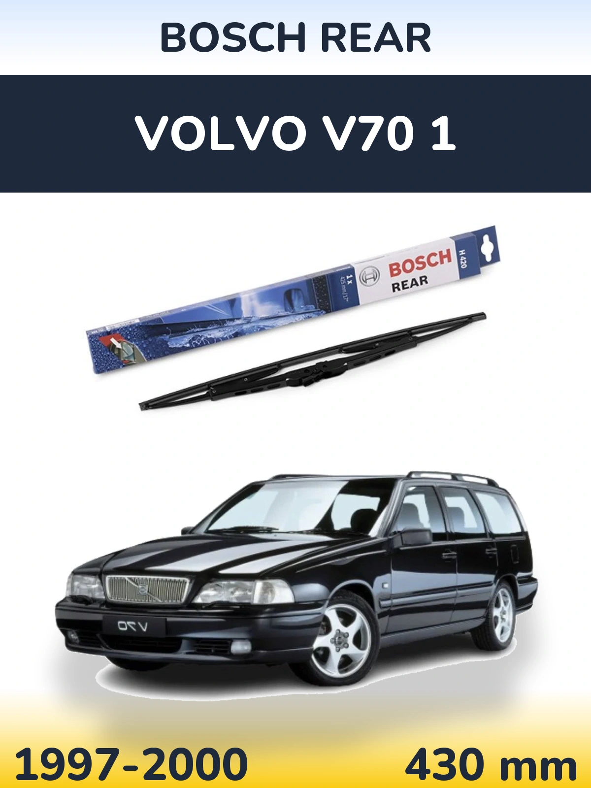 Rear wiper blade BOSCH Rear 425 mm for Volvo V70 1 1997-2000