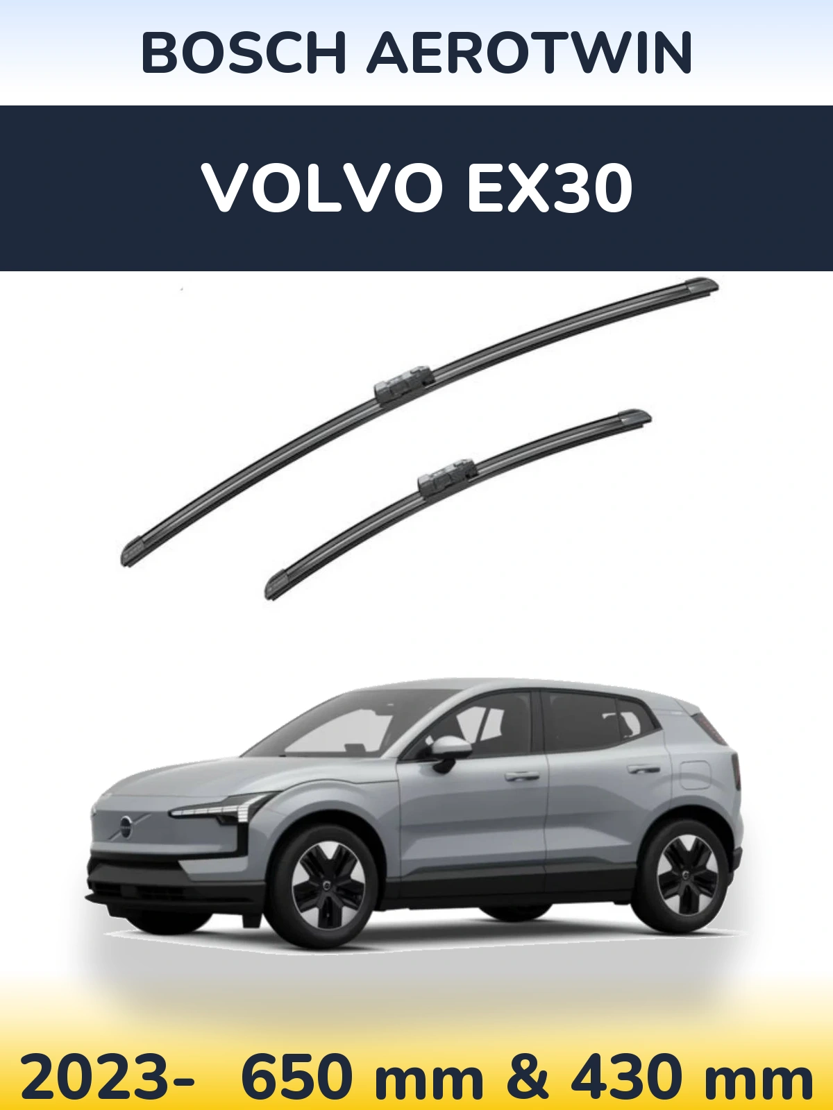 Комплект передних дворников BOSCH AeroTwin 650 & 430 мм для Volvo EX30 2023-2026