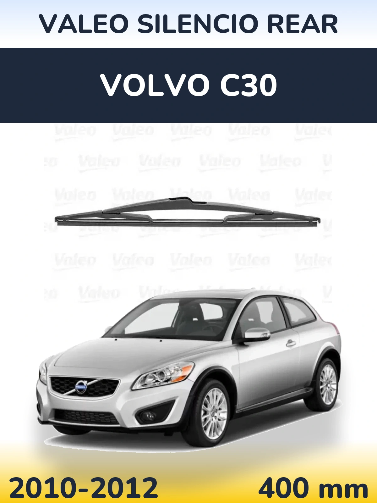 Rear wiper blade Valeo Silencio Rear 400 mm for Volvo C30 2010-2012