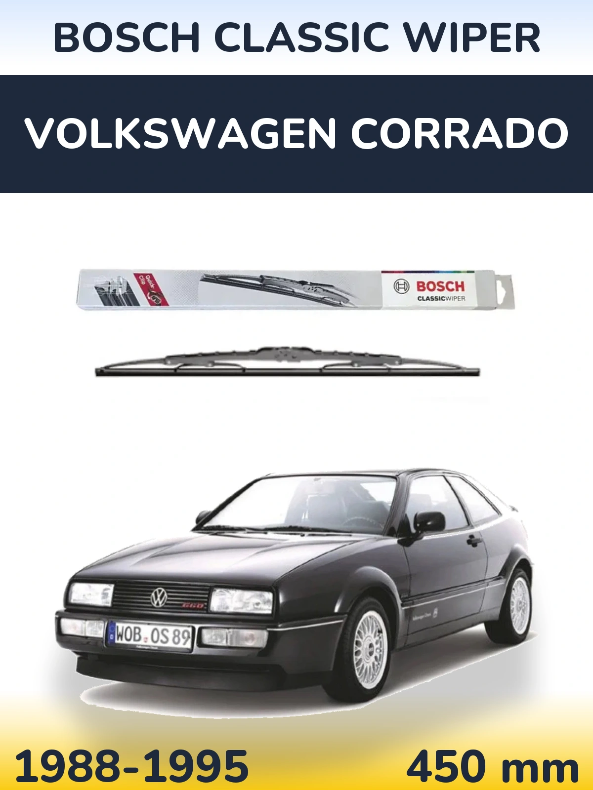 Задний дворник BOSCH Classic Wiper 450 мм для Volkswagen Corrado 1988-1995