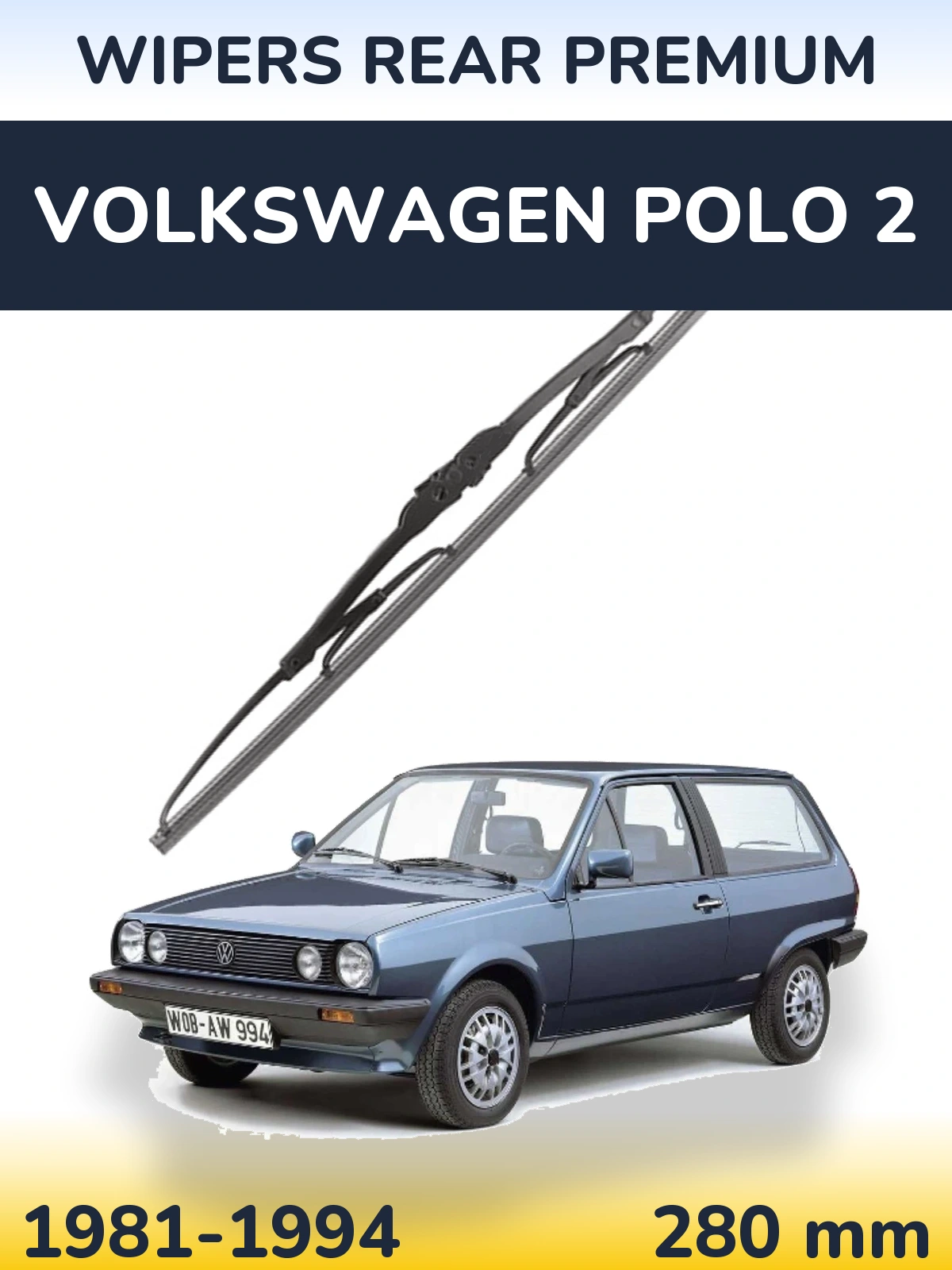 Rear wiper blade WIPERS REAR PREMIUM 280 mm for Volkswagen Polo 2 1981-1994