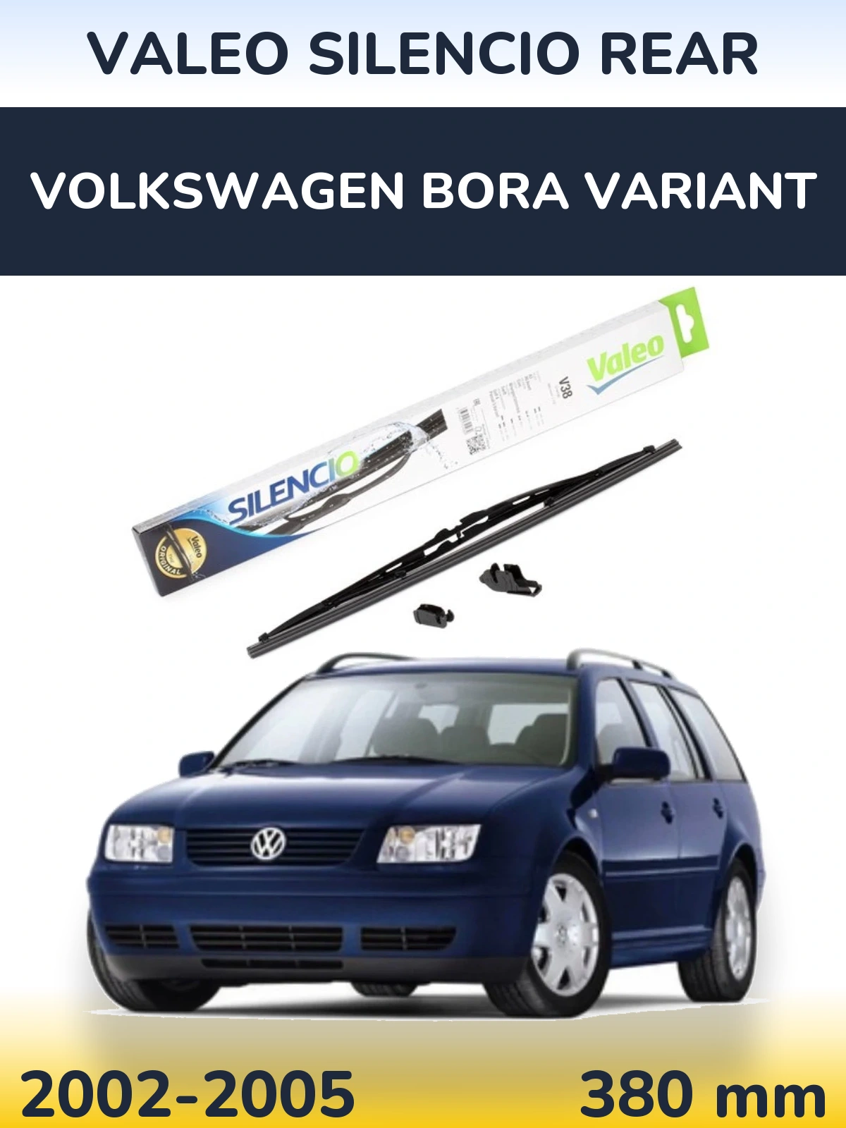Rear wiper blade Valeo Silencio Rear 380 mm for Volkswagen Bora Variant 2002-2005