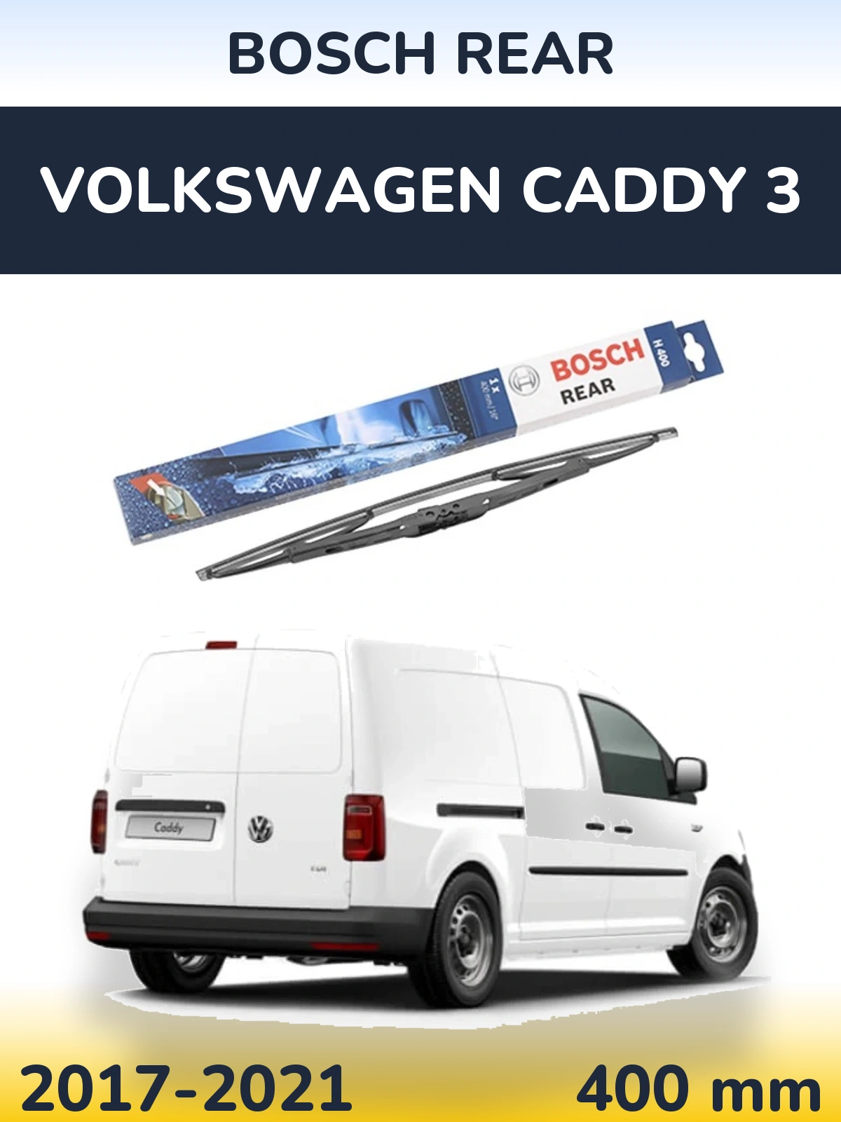 Rear wiper blade BOSCH Rear 400 mm for Volkswagen Caddy 3 2017-2021