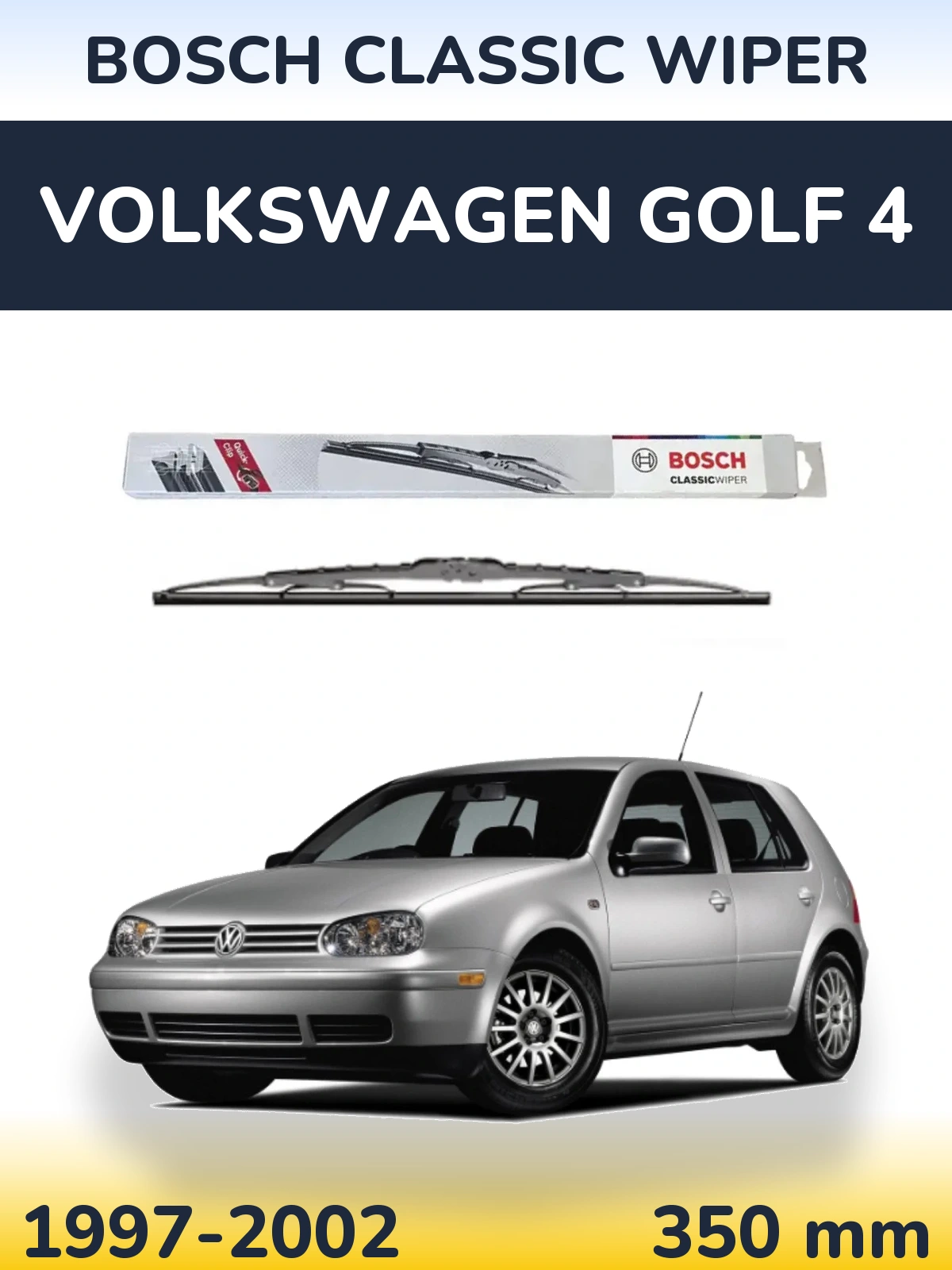 Rear wiper blade BOSCH Classic Wiper 340 mm for Volkswagen Golf 4 1997-2002