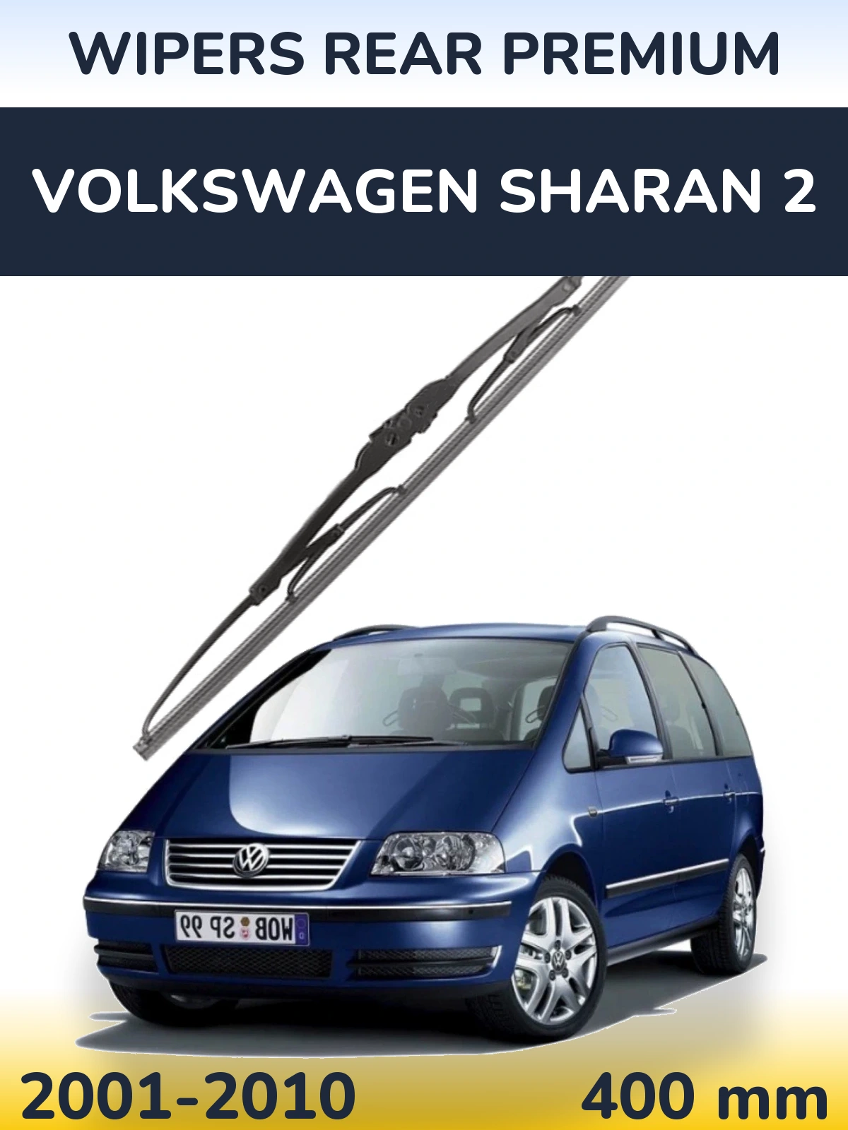 Rear wiper blade WIPERS REAR PREMIUM 400 mm for Volkswagen Sharan 2 2001-2010