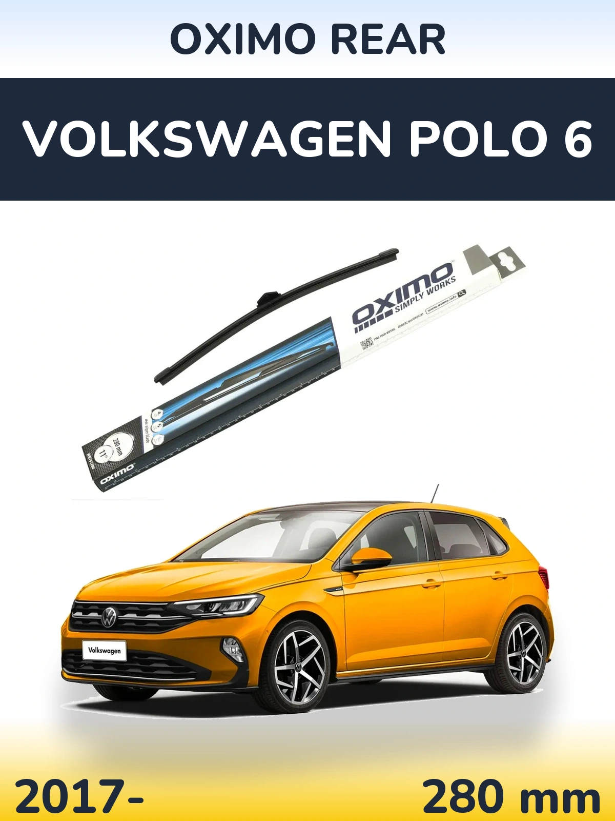 Задний дворник Oximo Rear 280 мм для Volkswagen Polo 6 2017-2026