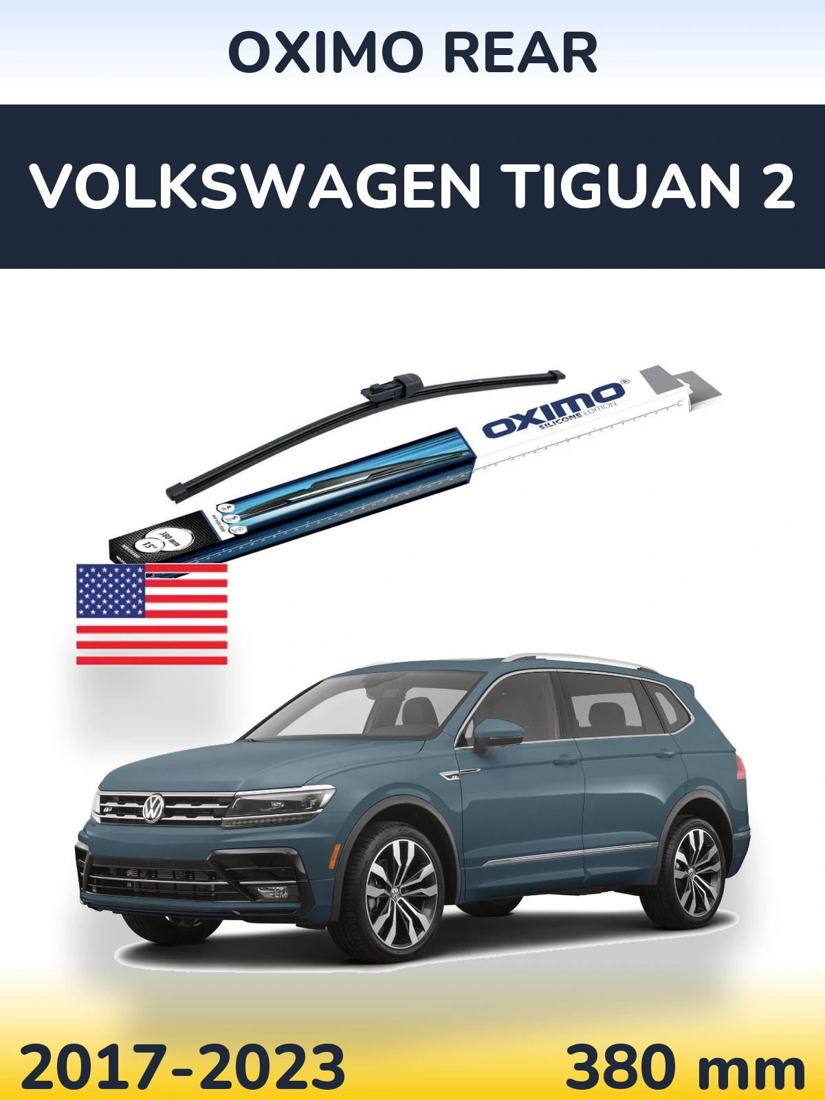 Rear wiper blade Oximo Rear 380 mm for Volkswagen Tiguan 2 2017-2023