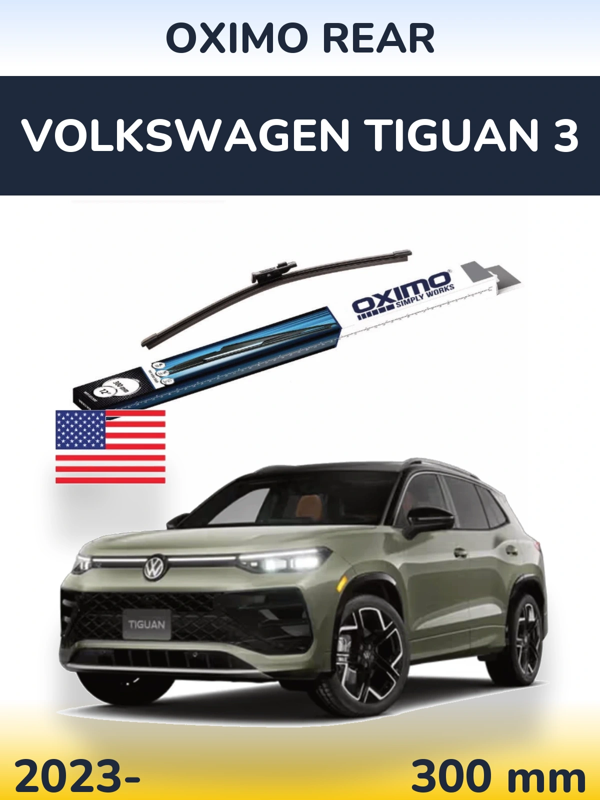Задний дворник Oximo Rear 300 мм для Volkswagen Tiguan 3 2023-2026