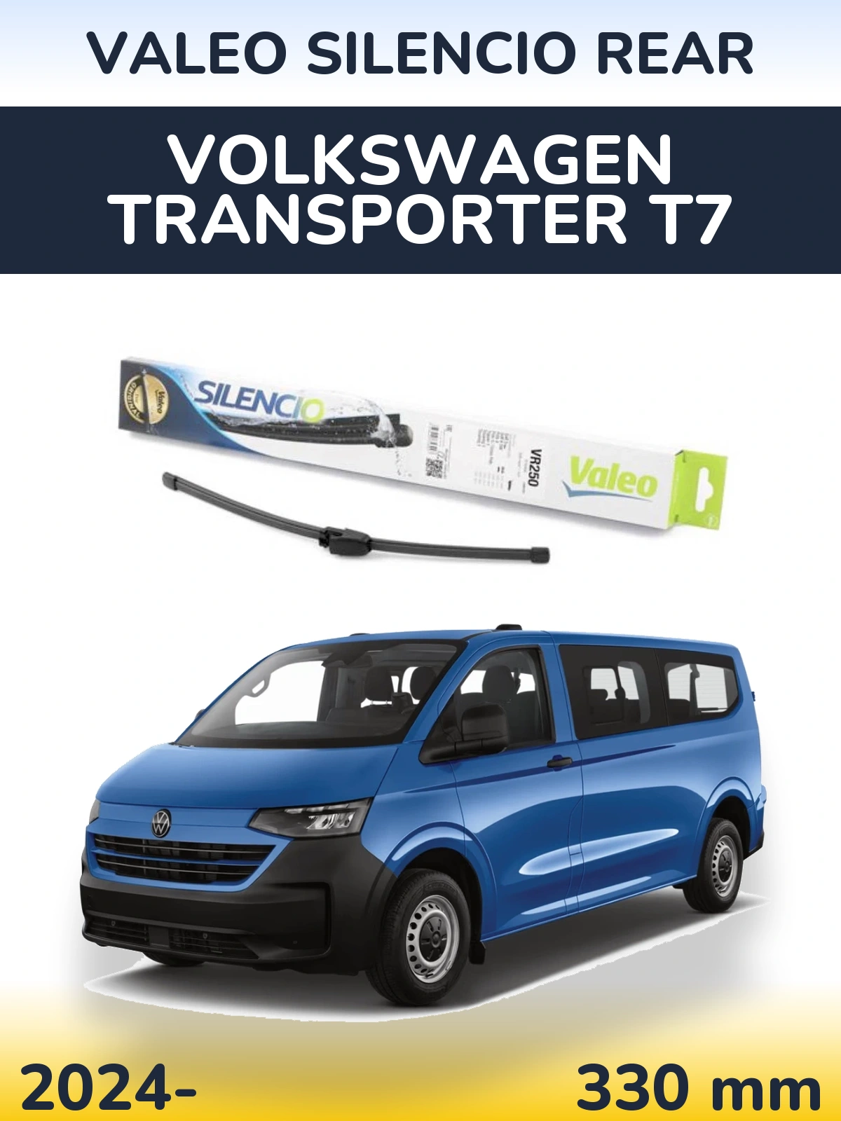 Rear wiper blade Valeo Silencio Rear 335 mm for Volkswagen Transporter T7 2024-2026
