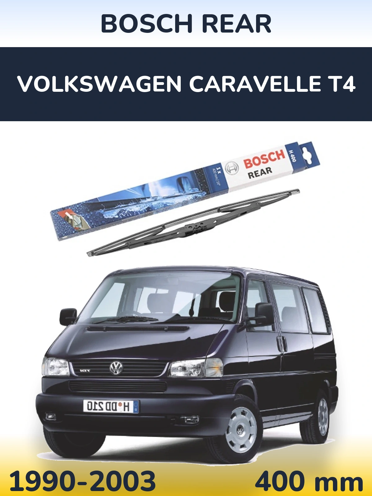 Rear wiper blade BOSCH Rear 400 mm for Volkswagen Caravelle T4 1990-2003