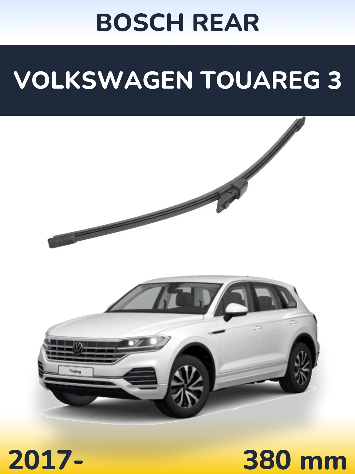 Rear wiper blade BOSCH Rear 380 mm for Volkswagen Touareg 3 2017-2026