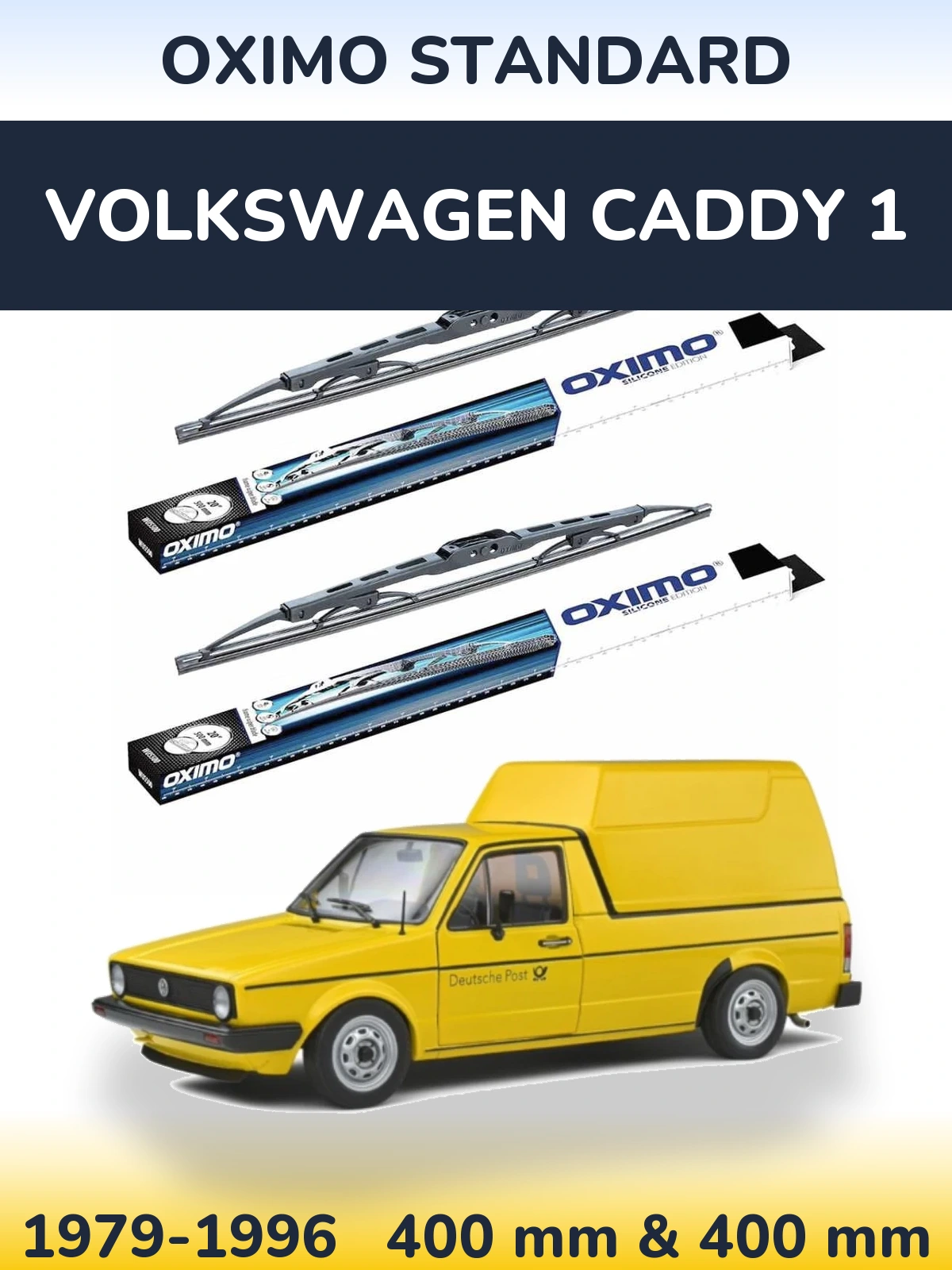 Комплект передніх щіток Oximo Standard 400 & 400 мм для Volkswagen Caddy 1 1979-1996