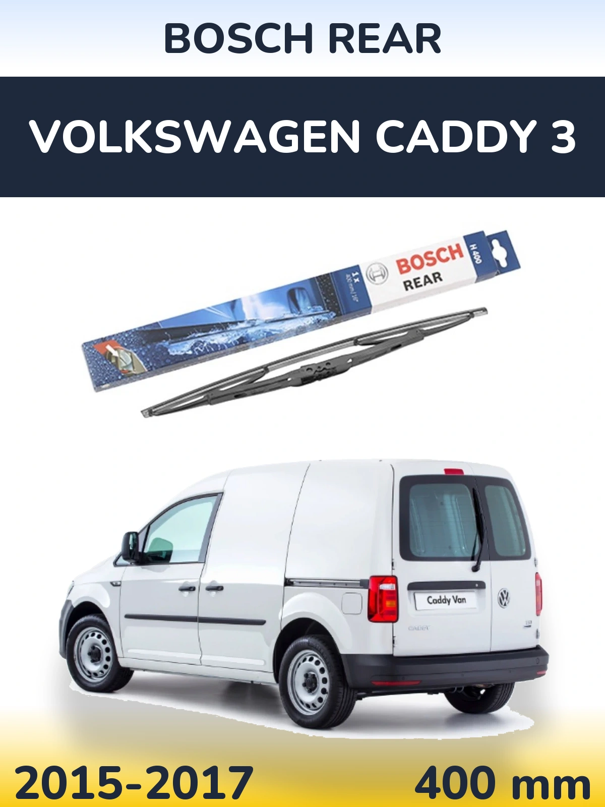 Задня щітка BOSCH Rear 400 мм для Volkswagen Caddy 3 2015-2017