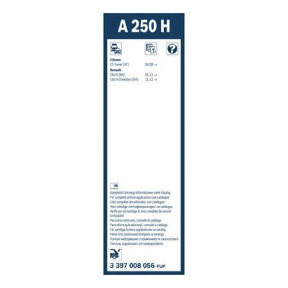 Rear wiper blade BOSCH Rear 250 mm for Renault 5 E-Tech 2025-2026