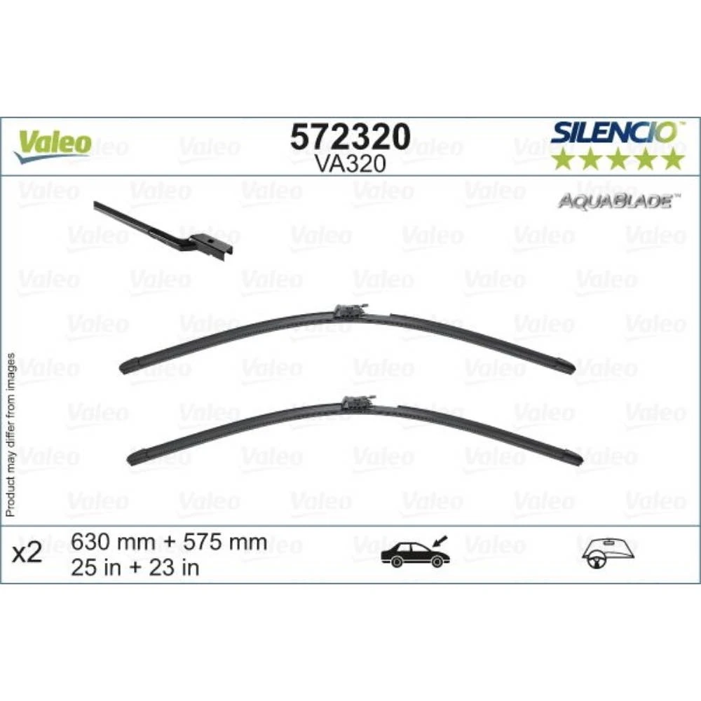 Комплект передніх щіток Valeo Aqua Blade 630 & 580 мм для Mercedes S-Klasse 2013-2020