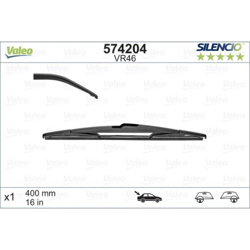 Rear wiper blade Valeo Silencio Rear 400 mm for Volvo C30 2010-2012