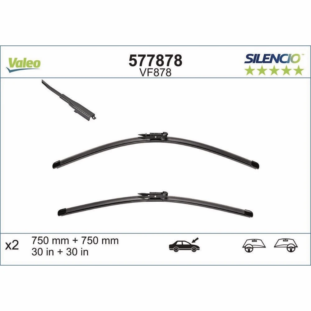Tergicristalli Valeo Silencio Flat per Ford S-MAX