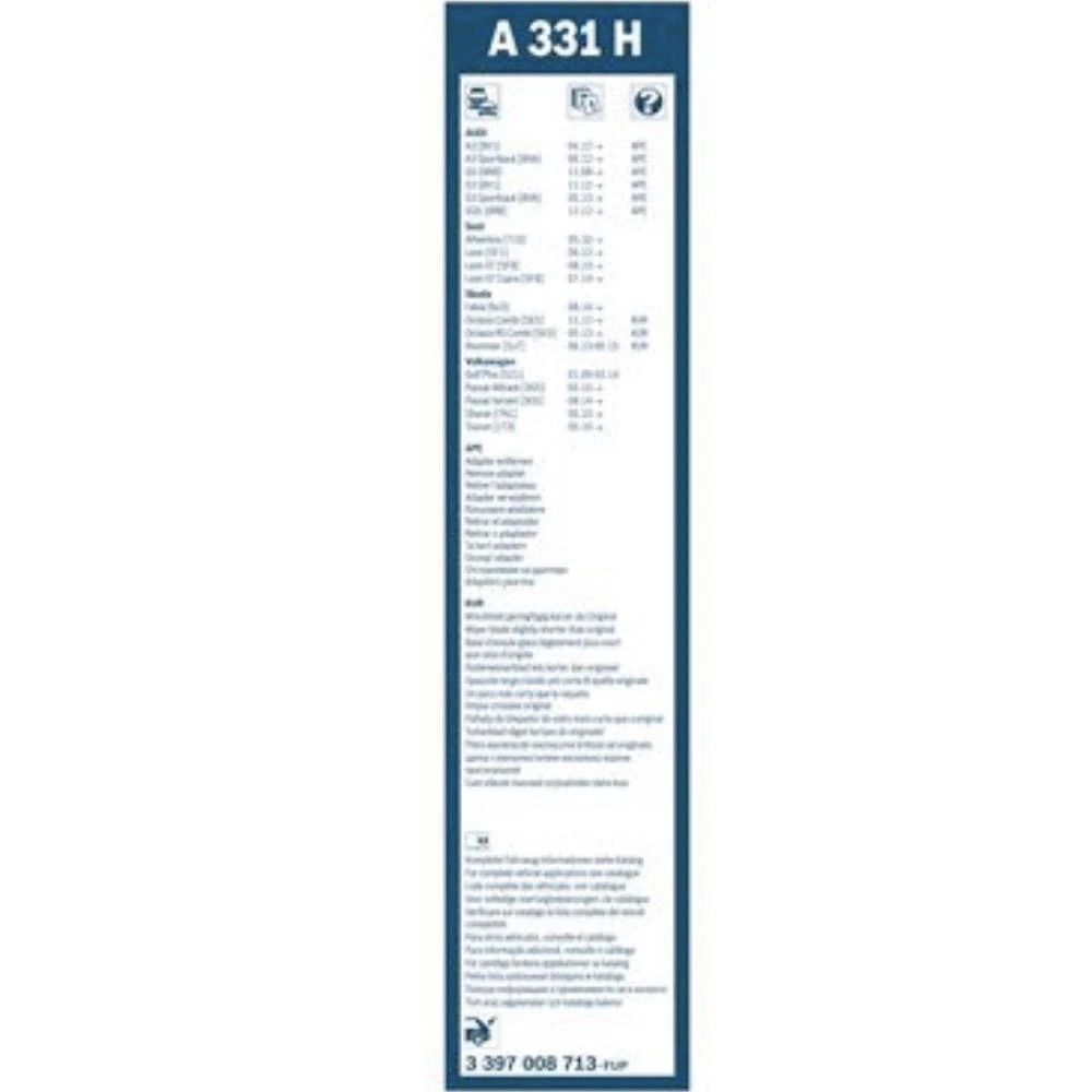 Rear wiper blade BOSCH Rear 330 mm for Skoda Fabia 3 2014-2022