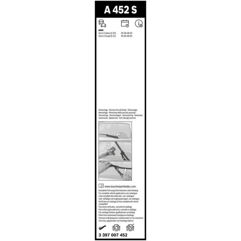 Front wiper blade set BOSCH AeroTwin 600 & 450 mm for Alpina B3 | D3 2005-2009