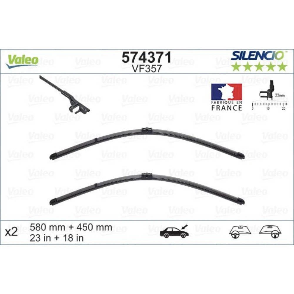 Tergicristalli Valeo Silencio Flat per Alfa Romeo 159