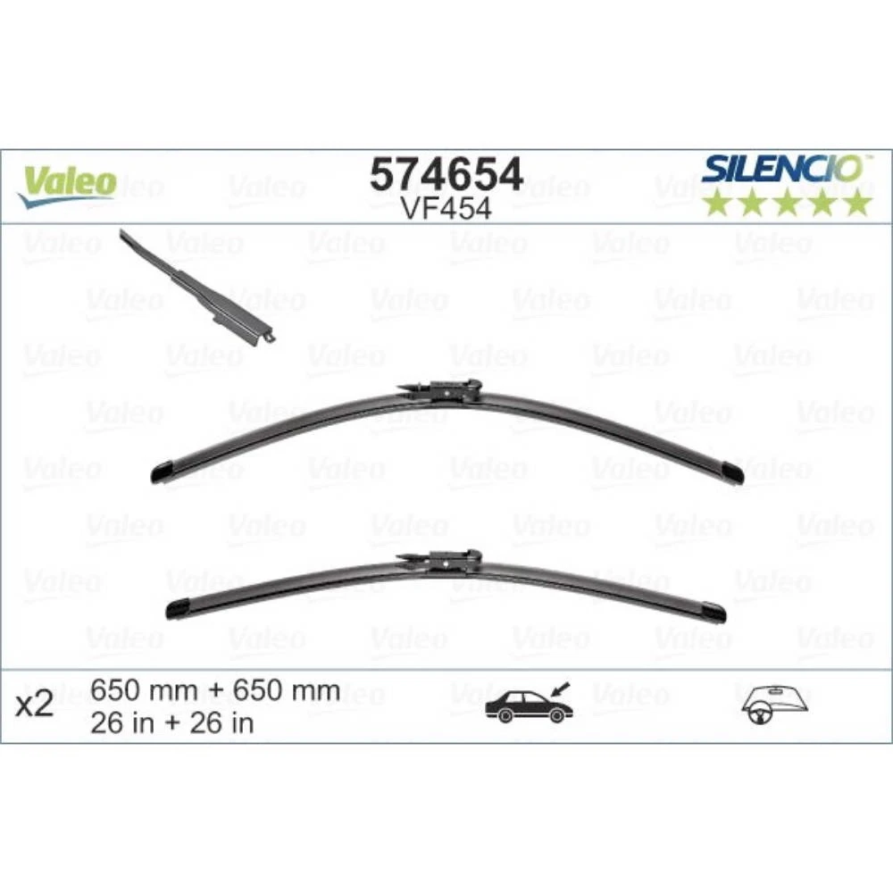 Tergicristalli Valeo Silencio Flat per SEAT Leon