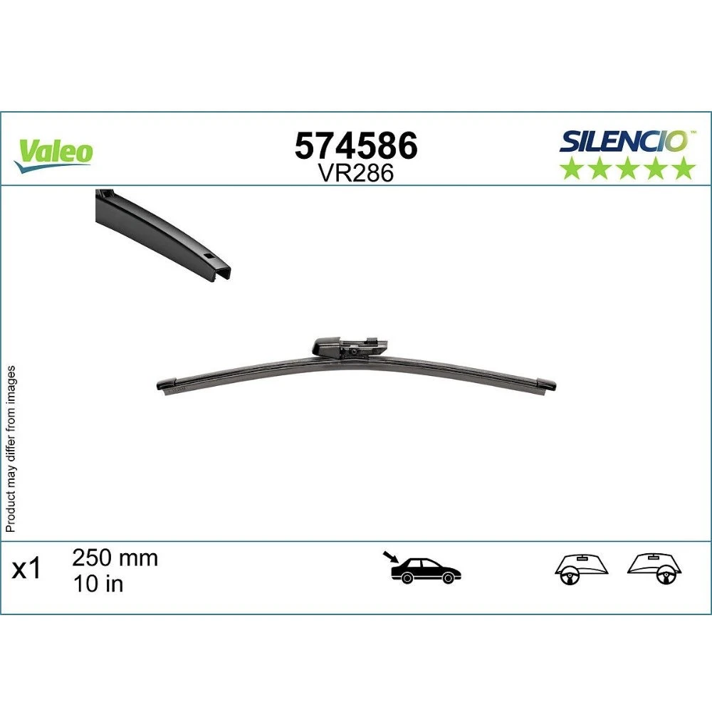 Rear wiper blade Valeo Silencio Rear 250 mm for Volkswagen T-Cross 2023-2026