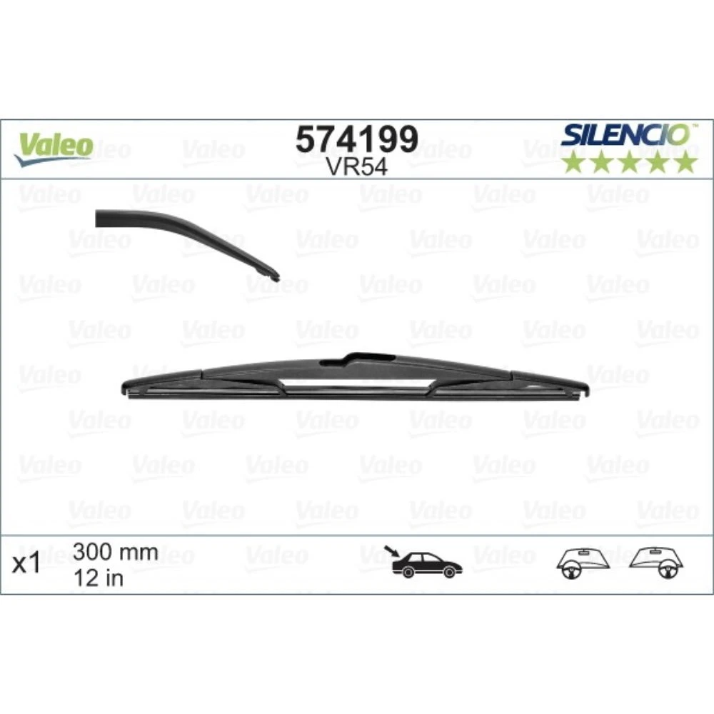 Rear wiper blade Valeo Silencio Rear 300 mm for BAIC BJ40 1 2013-2023