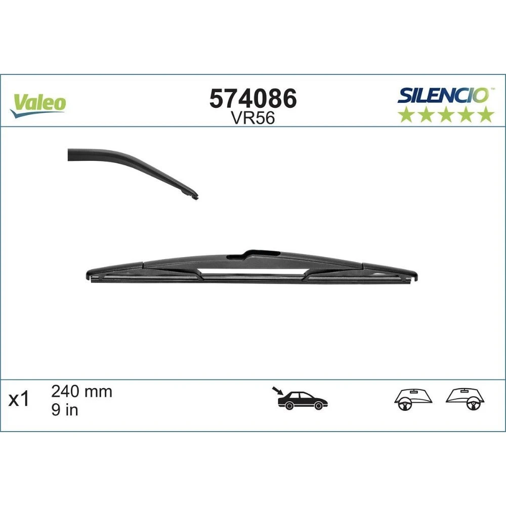 Rear wiper blade Valeo Silencio Rear 240 mm for Suzuki Vitara 3 2025-2026